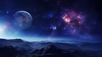 Planets, stars and galaxies in outer space showing the beauty of space exploration. - obrazy, fototapety, plakaty