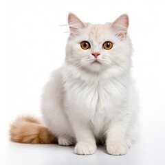 Obraz premium white cat white background