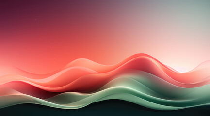 Gentle waves of green and pink flow gracefully in a silky abstract design.