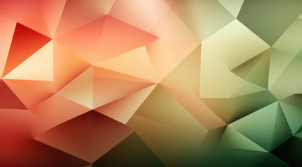 Fototapeta premium A gradient of olive green and orange triangles in a clean, low-poly design.
