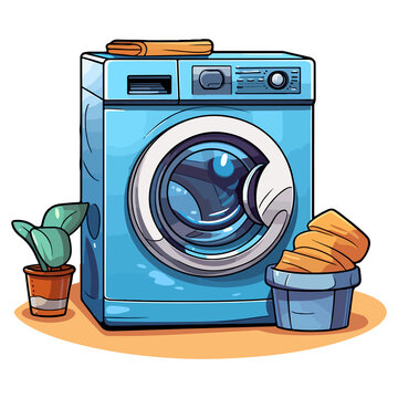 recommend clip art: washing machine and laundry, laundry sticker