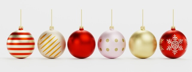 Realistic 3D Render of Christmas Decoration
