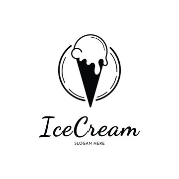 Ice cream logo design idea concept
