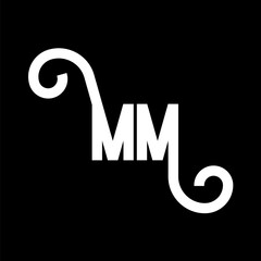 MM Letter Logo Design. Initial letters MM logo icon. Abstract letter MM minimal logo design template. M M letter design vector with black colors. mm logo