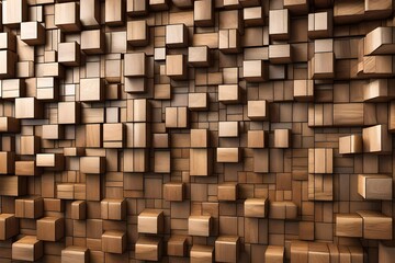 Timber, Wood Wall background with tiles. 3D, tile Wallpaper with Soft sheen