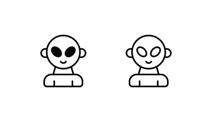 Alien icon design with white background stock illustration
