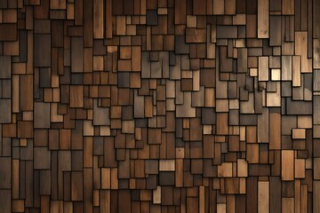 Timber, Wood Wall background with tiles. 3D, tile Wallpaper with Soft sheen - obrazy, fototapety, plakaty