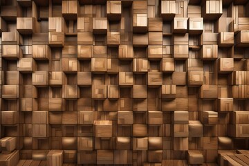 Timber, Wood Wall background with tiles. 3D, tile Wallpaper with Soft sheen