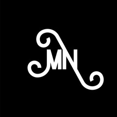 MN Letter Logo Design. Initial letters MN logo icon. Abstract letter MN minimal logo design template. M N letter design vector with black colors. mn logo