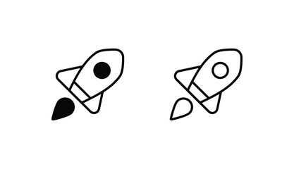 Space Craft icon design with white background stock illustration