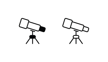 Telescope icon design with white background stock illustration