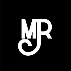 MR Letter Logo Design. Initial letters MR logo icon. Abstract letter MR minimal logo design template. M R letter design vector with black colors. mr logo