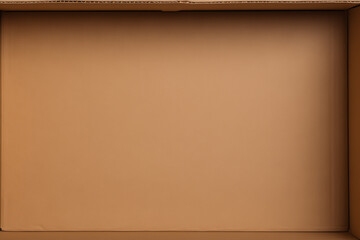 Open empty rectangular cardboard box on white background