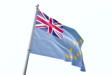 Fototapeta premium Tuvalu flag waving isolated on white background