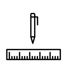 Edit icon vector. Pencil and ruler icon symbol illustration