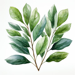 watercolor Bay Leave Seed clipart, Generative Ai