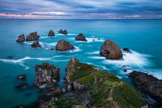 Nugget Point on the coast of the South Island of New Zealand.; Otago, New Zealand