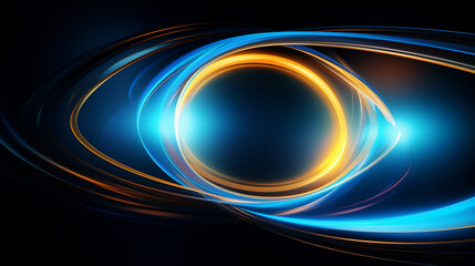 Vibrant Blue and Yellow Motion Circle Light Effect - Abstract Design with Dynamic Energy, Creative Flow, and Modern Artistic Patterns for Mesmerizing Backgrounds.