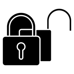 padlock key glyph icon