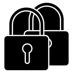 padlock key glyph icon