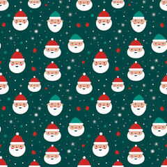 the pattern features the santa claus character, seamless pattern background