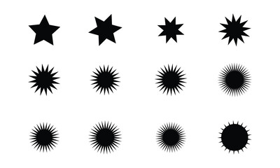 Set Of Star Vector Shapes. 