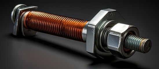 metal clamp bolt with rivet background, stainless steel