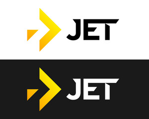 Abstract shape flying jet transportation logo design.

