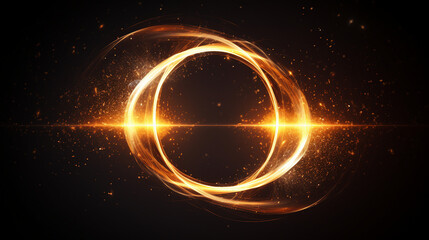 Mesmerizing Abstract Circle of Light: Dynamic Motion Effect with Sparkling Illumination - Beautiful Energy Trails Creating a Vibrant and Dazzling Visual Fantasy.