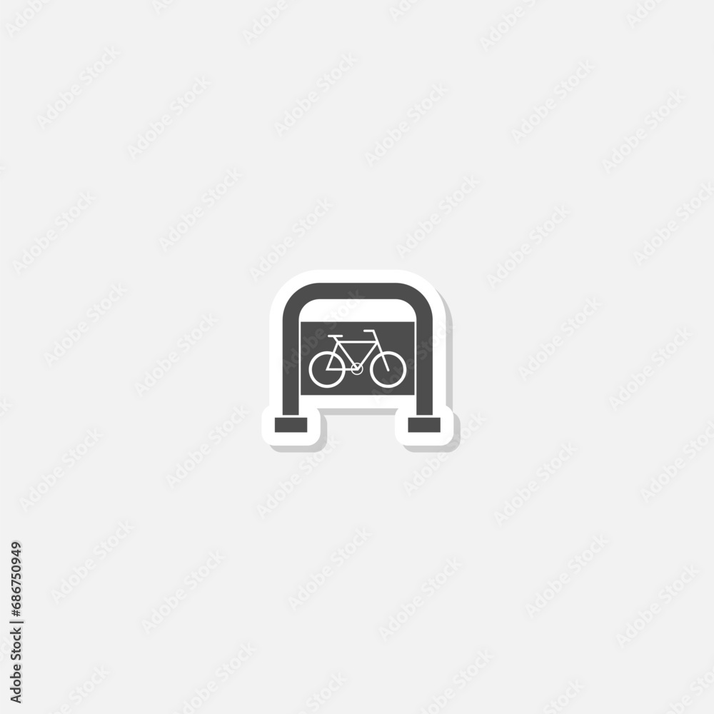 Canvas Prints Park bicycle area place icon sticker isolated on gray background