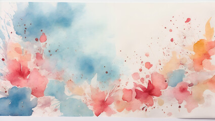 watercolor delicate floral old paper background - obrazy, fototapety, plakaty