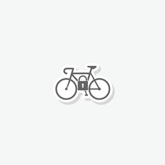 Fototapeta premium Bicycle parking lock icon sticker isolated on gray background