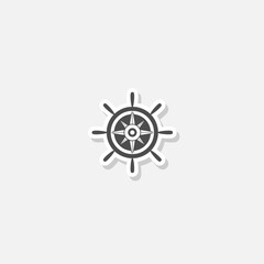 Obraz premium Ship wheel logo design concept sticker isolated on gray background