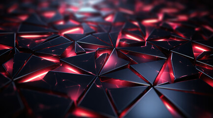 Dark geometric floor with shapes with glowing pink edges creating a striking abstract lava pattern. - obrazy, fototapety, plakaty