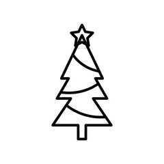 Christmas tree line icon