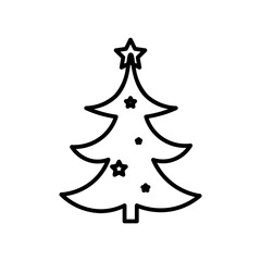 Christmas tree line icon
