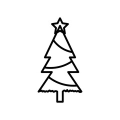 Christmas tree line icon