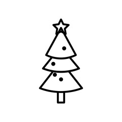 Christmas tree line icon