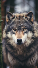 Naklejka na ściany i meble seamless wolf photo design for phone wallpaper created with Generative Ai