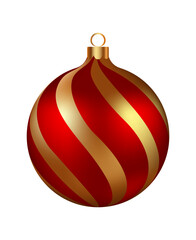 Christmas Decoration Red With Gold Glass Ball