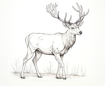 a drawing of a deer