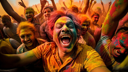 Holi color festival in India. Holi celebrations in India.
generativa IA