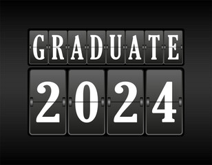 A board with the inscription graduate 2024. Design for websites, applications, decorations, posters and greeting labels