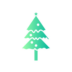 Christmas tree gradient icon