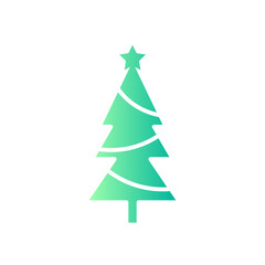 Christmas tree gradient icon
