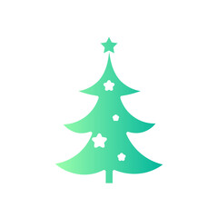 Christmas tree gradient icon