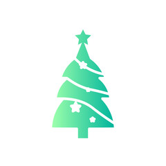 Christmas tree gradient icon