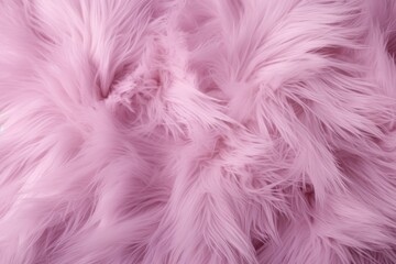 Dive into the tactile beauty of a close-up view of plush pink fur, highlighted in a light purple style, embodying a monochromatic color scheme through unmodulated shades.