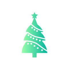 Christmas tree gradient icon