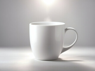 mockup white empty cup on white background